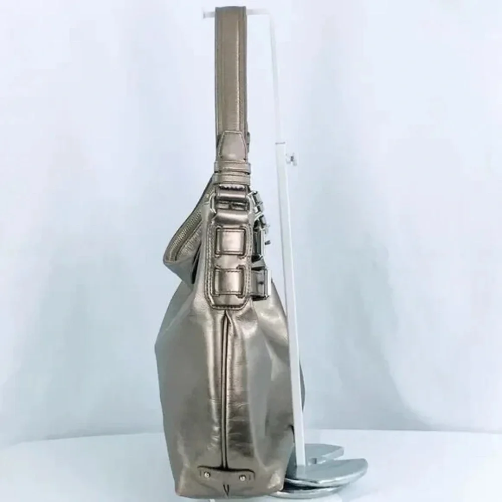 Cole Haan Metallic Taupe Hobo Shoulder Bag